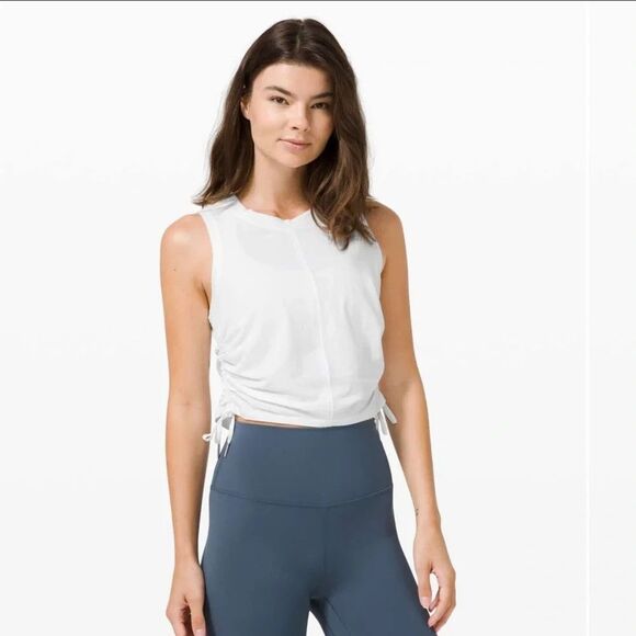 Lululemon Tops - lululemon Cinch Up Tank White 2 Sporty Gorpcore Balletcore Y2K Streetwear